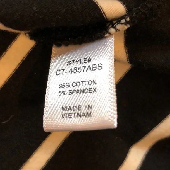 Black with white stripes long sleeve t-shirt from Inherit Co. by Zenana - Picture 3 of 7